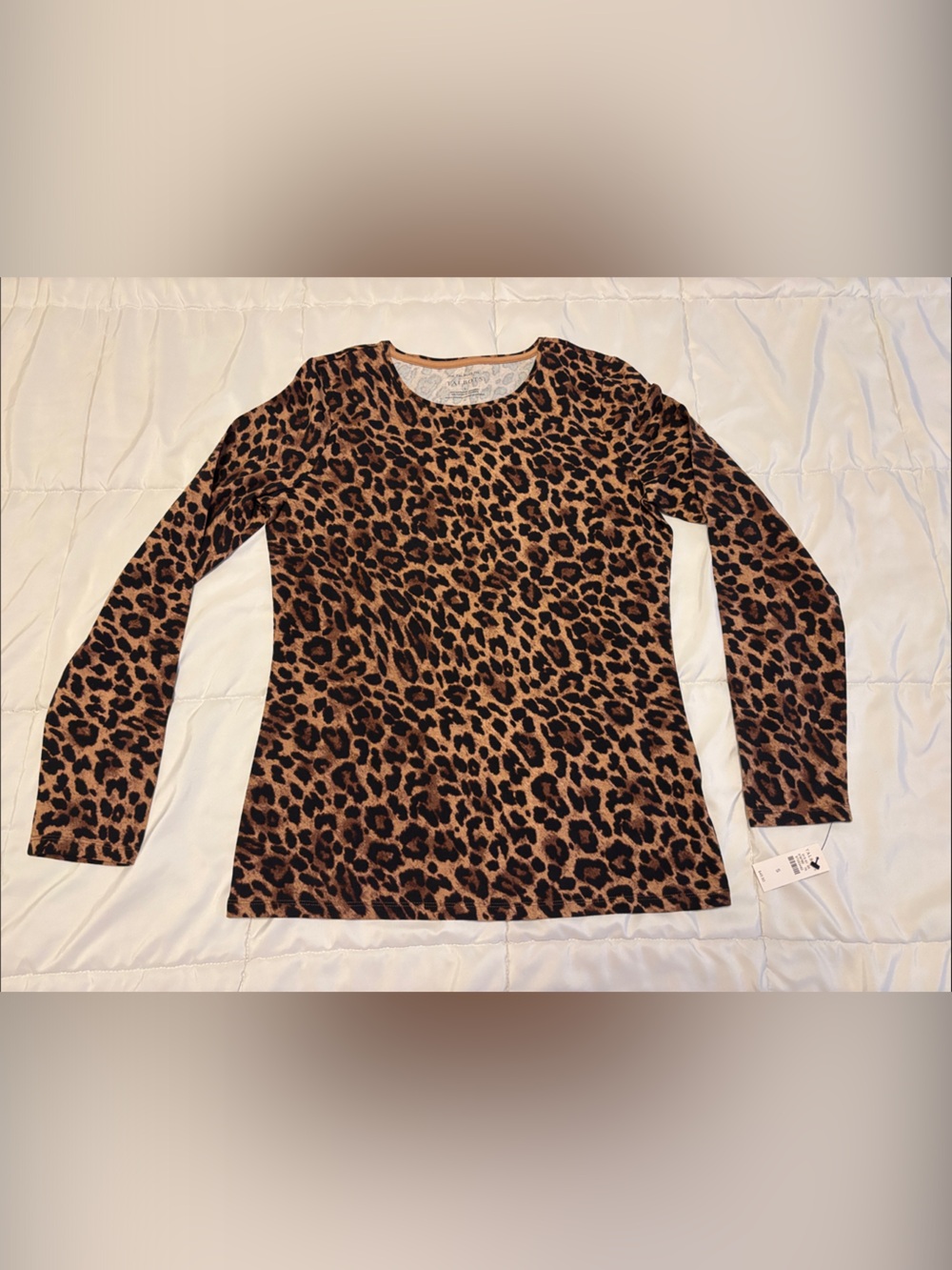 Talbots Leopard Print Long Sleeve Top